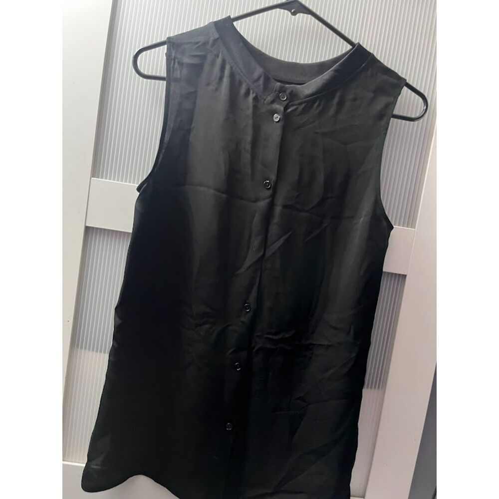 Theory Size Small Black Sheer Sleeveless Blouse